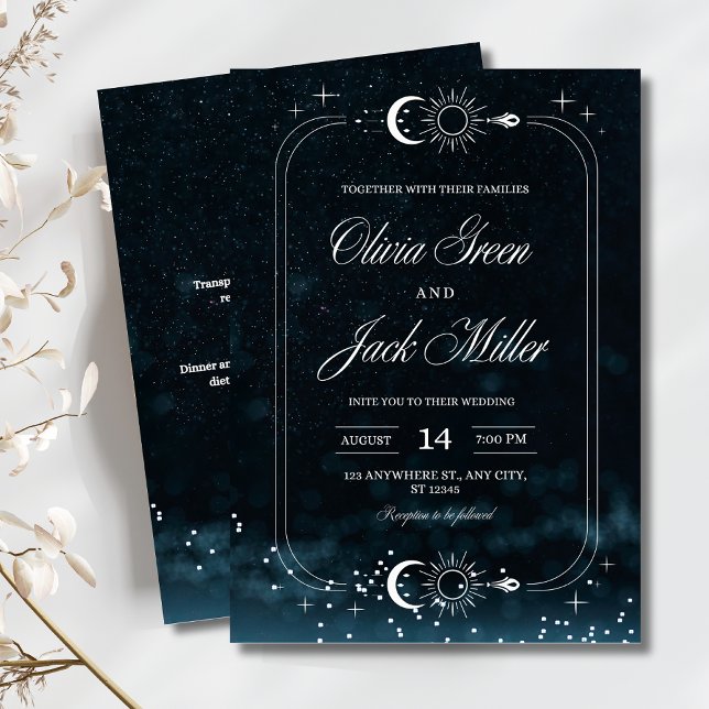 Starry Night Wedding Celestial Galaxy Wedding  Invitation (Creator Uploaded)