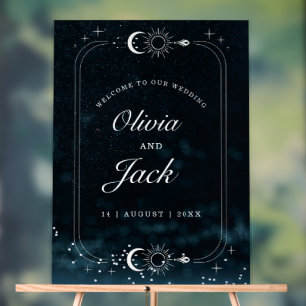 Starry Night Wedding Celestial Invitation, Galaxy  Acrylic Sign