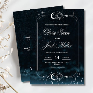 Starry Night Wedding Celestial Invitation, Galaxy  Invitation