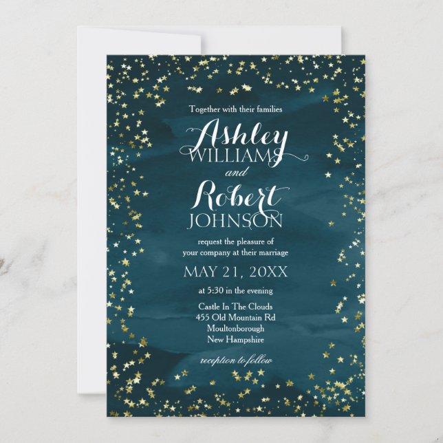 Starry Night Wedding Invitation (Front)
