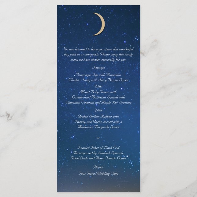 Starry Night Wedding Menu (Front)