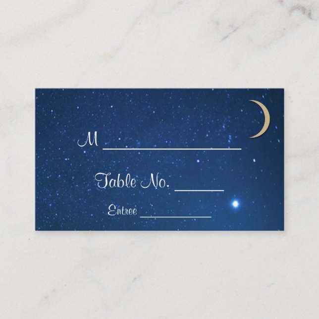 Starry Night Wedding Place Cards (Front)