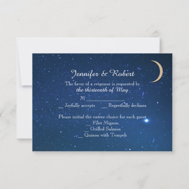 Starry Night Wedding Response Card (Front)