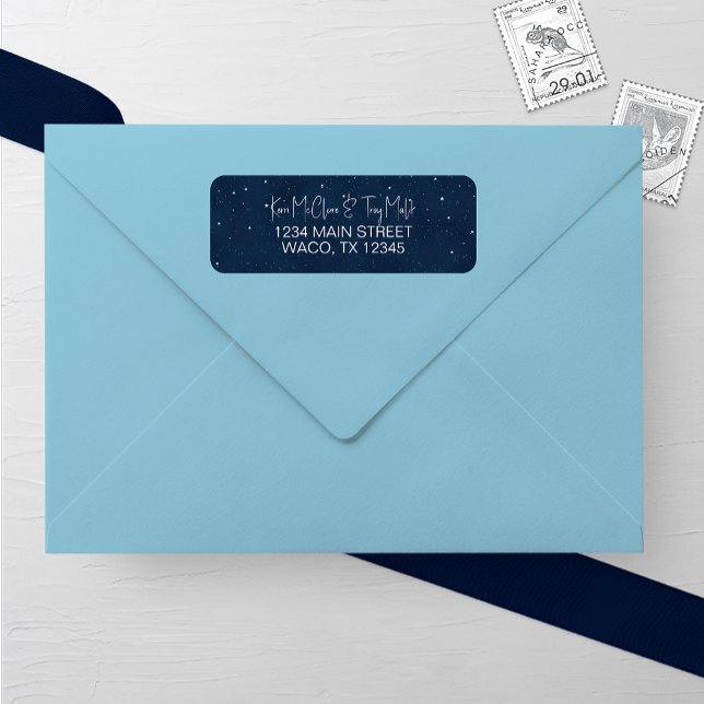Starry Night Wedding Return Address Label (Creator Uploaded)