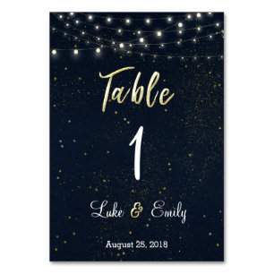 Starry Night Wedding Table Number