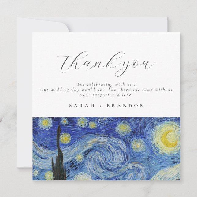 Starry night wedding thank you card (Front)