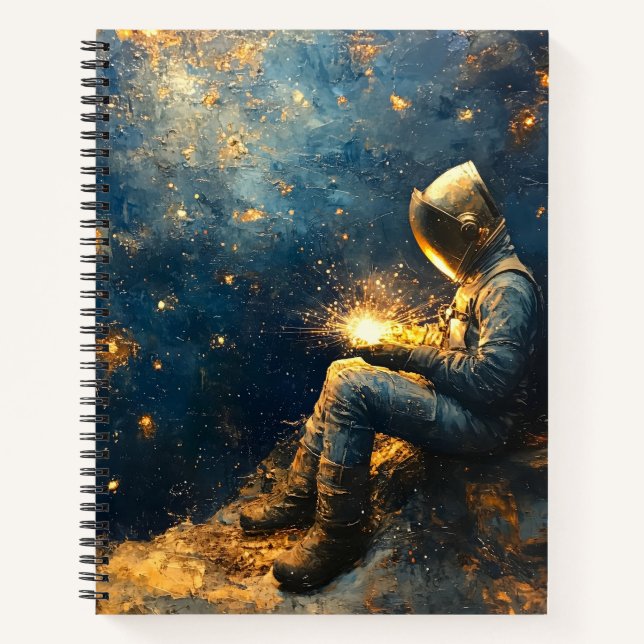 Starry Night Welder - Cosmic Welding Art Notebook (Front)