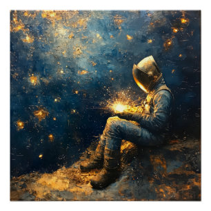 Starry Night Welder - Cosmic Welding Art Poster