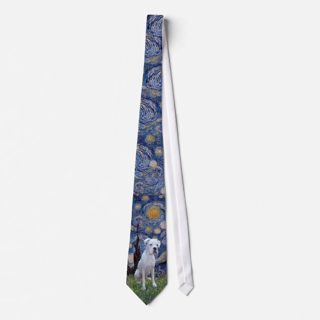 Starry Night - White Boxer Tie (Front)