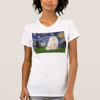Starry Night - White Persian cat T-Shirt