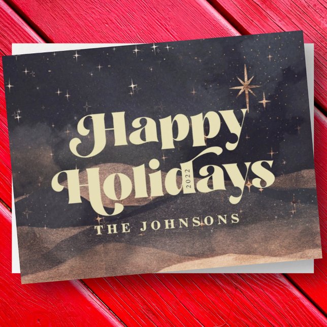 Starry Night Winter Sky Modern Elegant Chic Holiday Card (Creator Uploaded)