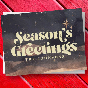 Starry Night Winter Sky Modern Elegant Chic Holiday Card