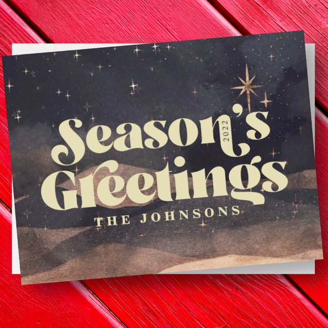 Starry Night Winter Sky Modern Elegant Chic Holiday Card (Creator Uploaded)