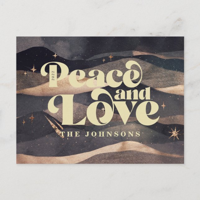 Starry Night Winter Sky Modern Elegant Chic Holiday Postcard (Front)