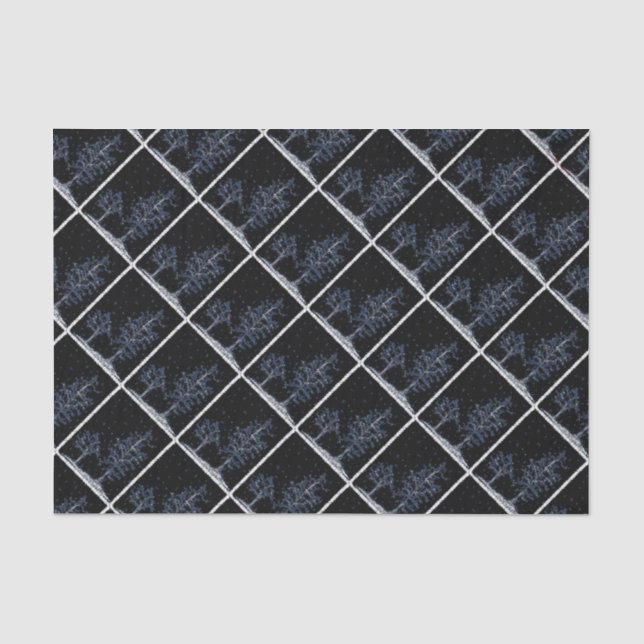 Starry Night Winter Trees Holiday Tissue Paper (Front)