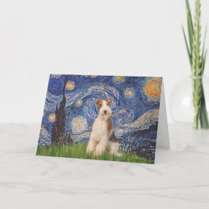 Starry Night - Wire Fox Terrier 3 Card