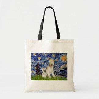 Starry Night - Wire Fox Terrier (M) Tote Bag