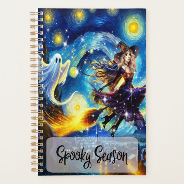 Starry Night Witchy Halloween Design Planner (Front)
