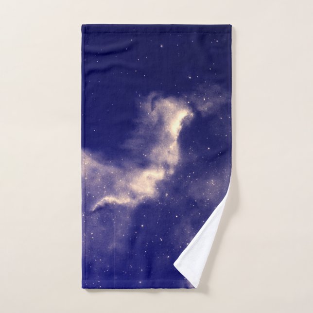Starry night with galaxy hand towel (Hand Towel)