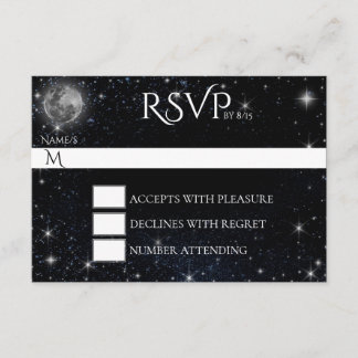 Starry Night with Moon RSVP Card
