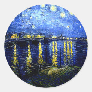 Starry Night, world-famous van Gogh art Classic Round Sticker