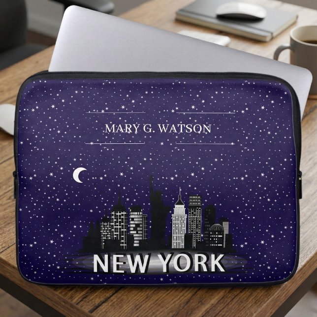 Starry NYC Cityscape Custom Laptop Sleeve (Creator Uploaded)