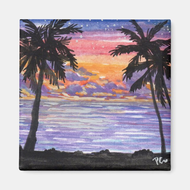 Starry Palm Beach Magnet (Front)
