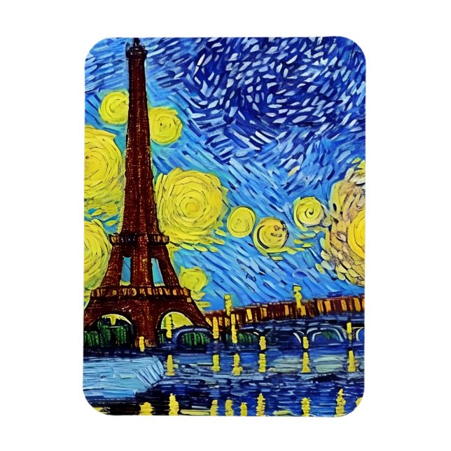 Starry Paris Night Magnet (Vertical)