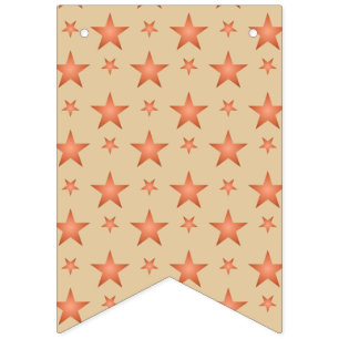 Starry pattern in gradient terracotta orange bunting