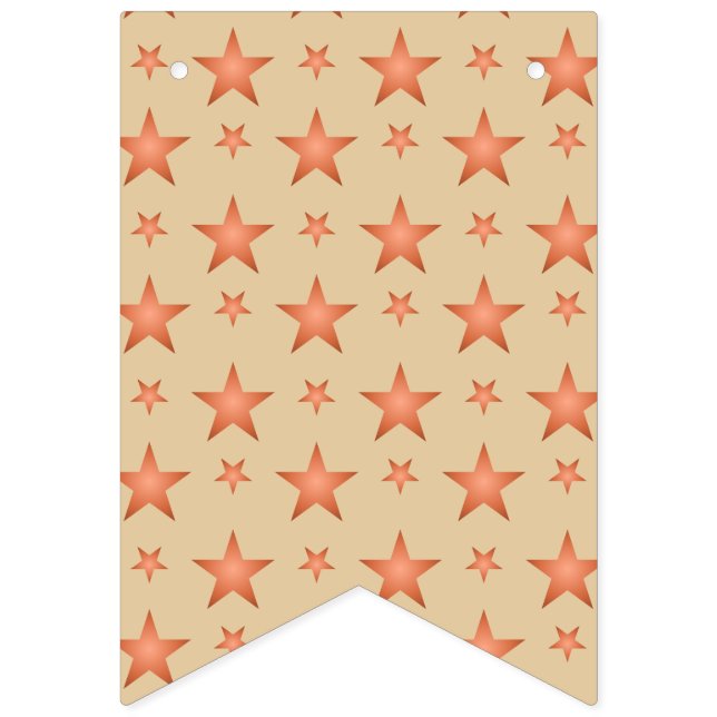 Starry pattern in gradient terracotta orange  bunting  (First Flag)