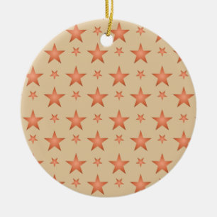 Starry pattern in gradient terracotta orange  ceramic tree decoration
