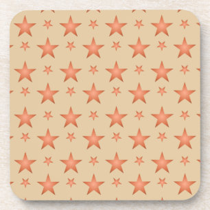 Starry pattern in gradient terracotta orange  coaster