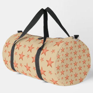 Starry pattern in gradient terracotta orange duffle bag