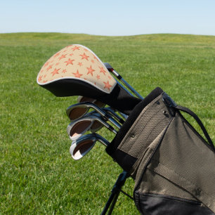 Starry pattern in gradient terracotta orange golf head cover