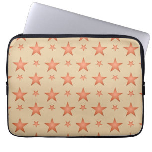 Starry pattern in gradient terracotta orange  laptop sleeve