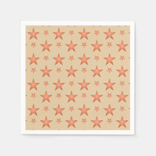 Starry pattern in gradient terracotta orange napkin