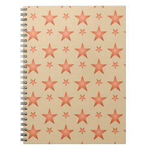 Starry pattern in gradient terracotta orange notebook
