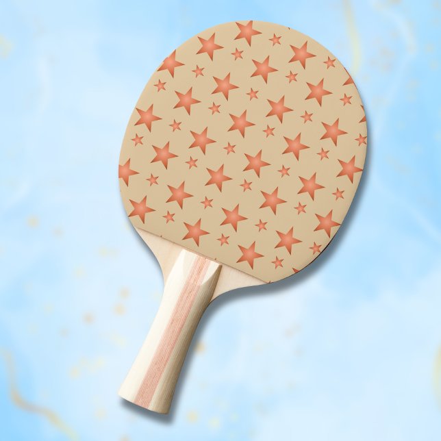 Starry pattern in gradient terracotta orange  ping pong paddle (Creator Uploaded)