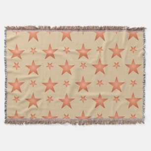 Starry pattern in gradient terracotta orange throw blanket