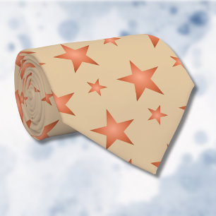 Starry pattern in gradient terracotta orange  tie