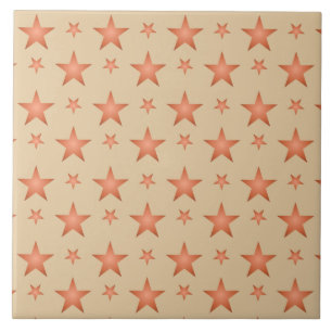 Starry pattern in gradient terracotta orange tile