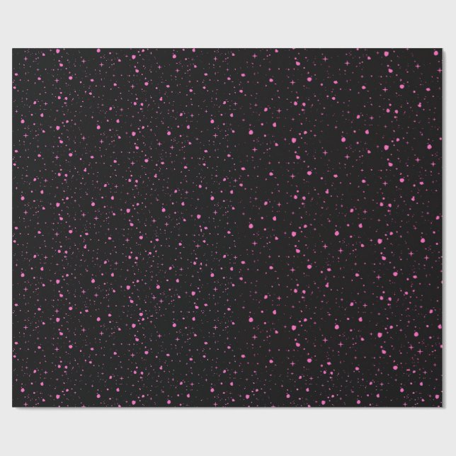 Starry Pink Night Wrapping Paper (Flat)