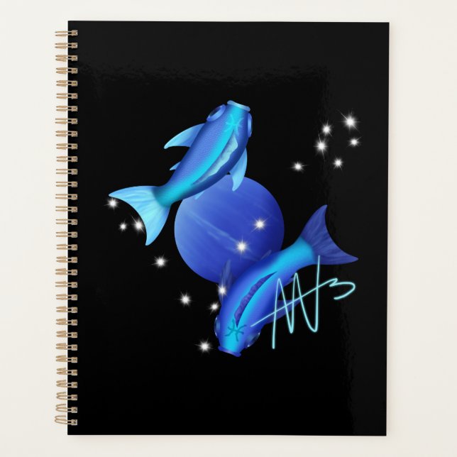 Starry Pisces Neptune Zodiac Planner (Front)