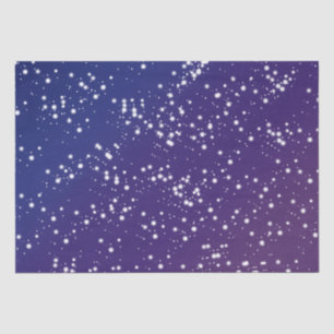 Starry Purple and Blue Night Sky with Stars Tissue Paper