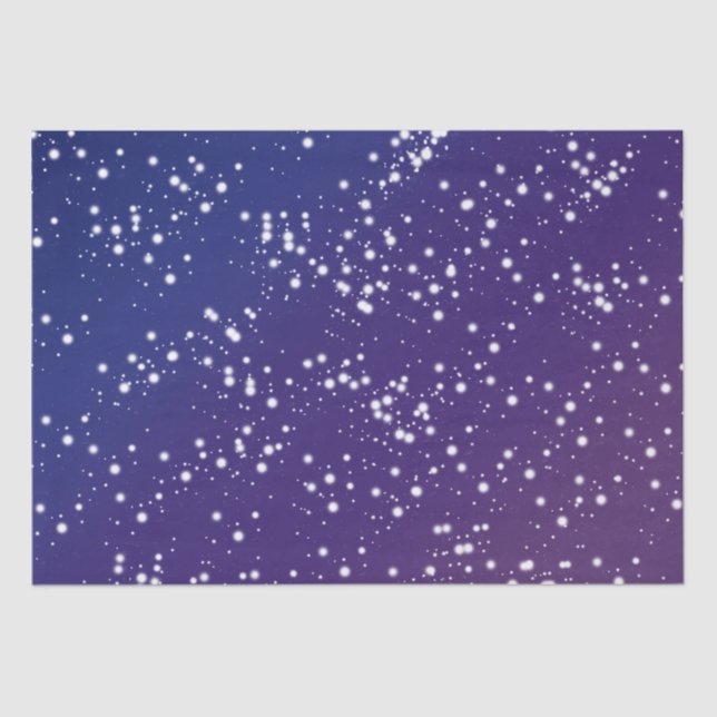 Starry Purple and Blue Night Sky with Stars Tissue Paper (Front)