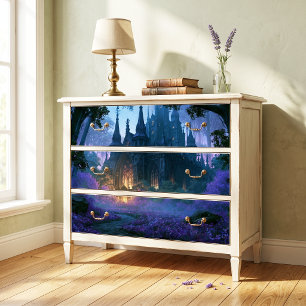 Starry Purple Forest Gothic Castle Decoupage Tissue Paper