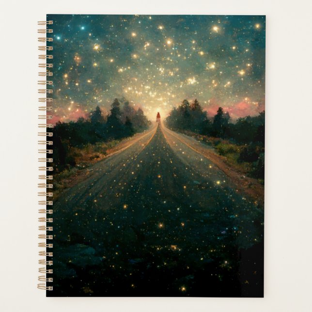 Starry Road Fantasy Landscape Sci-Fi  Planner (Front)