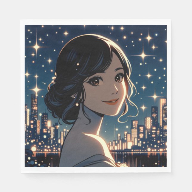 Starry Serenity Smile Napkin (Front)