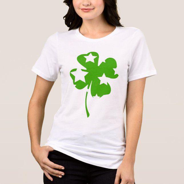 Starry Shamrock St. Patrick’s Day Tri-Blend Shirt (Front)