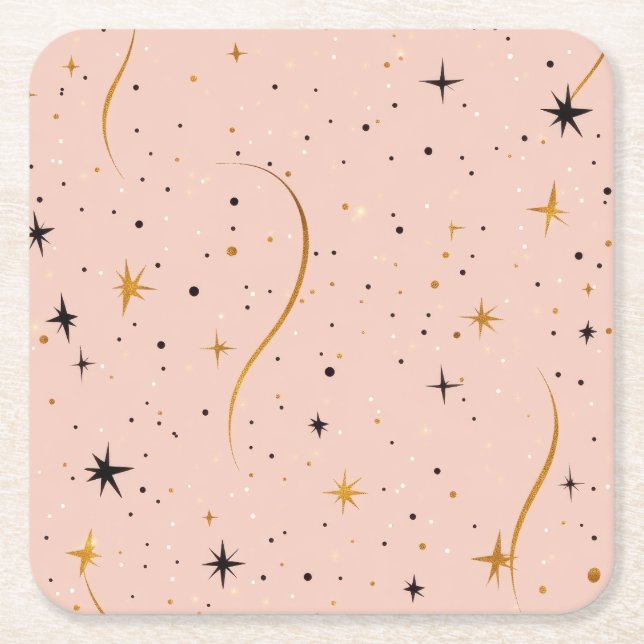 Starry Sip – Coaster with Star Pattern (Front)